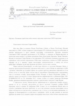 Писмо комесара Цуцића градоначелнику Панчева – стр.1